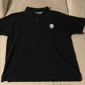 Reebok Black Polo Shirt with Embroidered Emblem